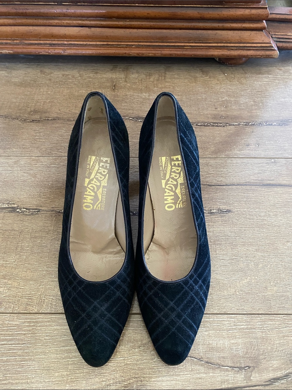 Vintage Salvatore Ferragamo Suede Heels